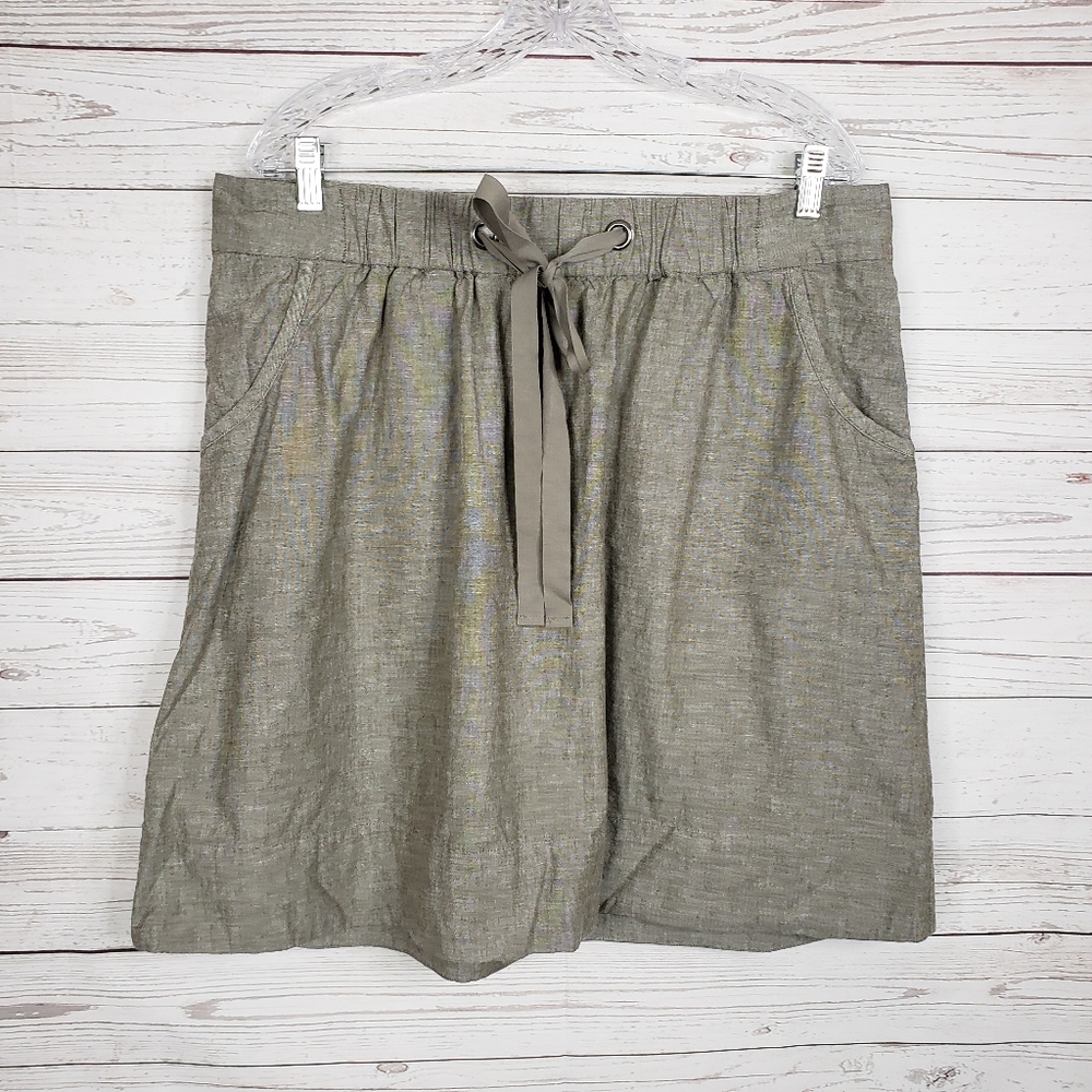 Eileen Fisher Pull On Skirt Pockets Drawstring